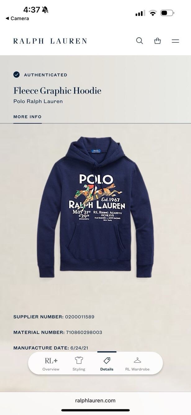 2021 POLO RALPH LAUREN Riding Academy Equestrian Hoodie Mens Sz M Navy Blue $200